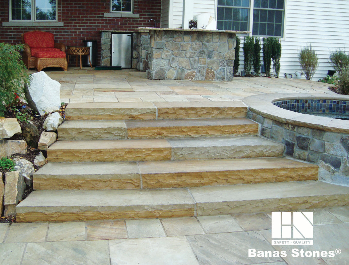Banas Stones® Sandstone Steps - 6" Thick, 16" Depth - Ontario, Canada