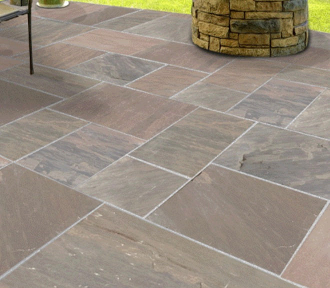 What is the texture or surface of the pavers?