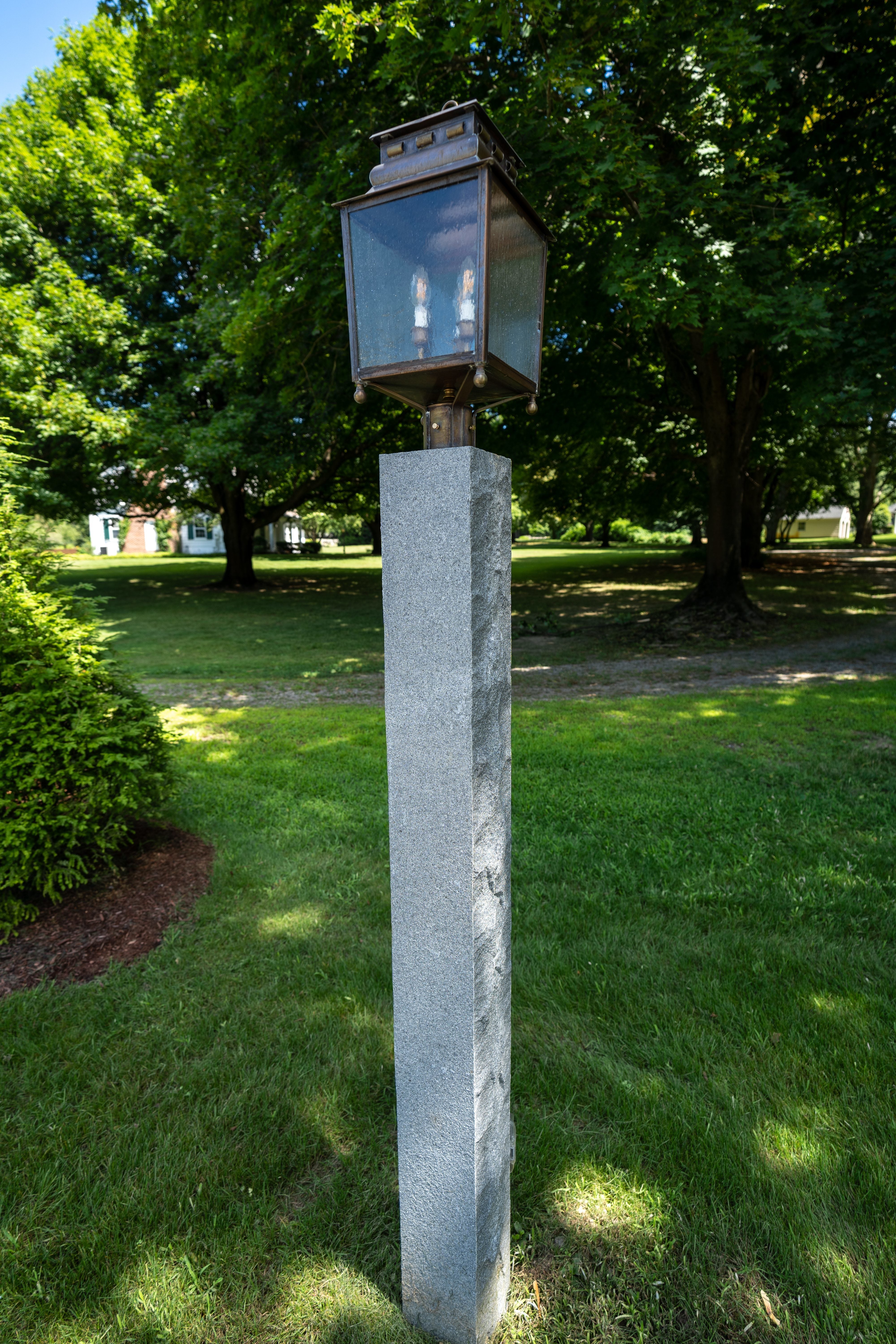 What is the coverage per pallet for Blue Mist Granite 72" x 7" x 7" posts?