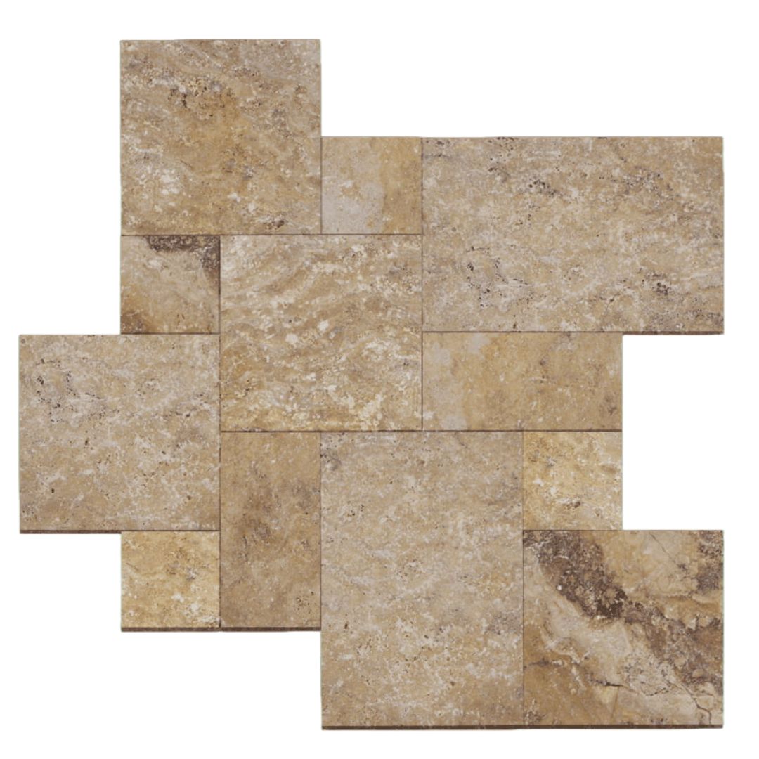 Travertine & Marble Patterned Stone Pavers - French Pattern - Gordonville - Pennsylvania