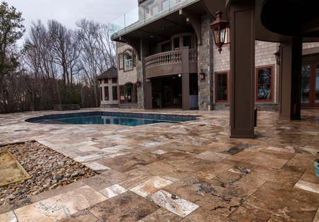 Travertine & Marble Patterned Stone Pavers - French Pattern - Gordonville - Pennsylvania