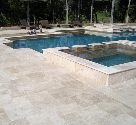 Travertine & Marble Patterned Stone Pavers - French Pattern - Gordonville - Pennsylvania