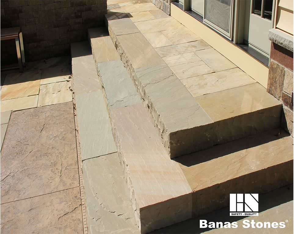 Banas Stones® Sandstone Steps - 6" Thick, 16" Depth - Ontario, Canada