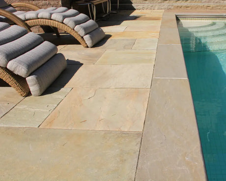 Banas Stones® 1" Thick Coping (Rock Faced) - 12" X 48" - Ontario